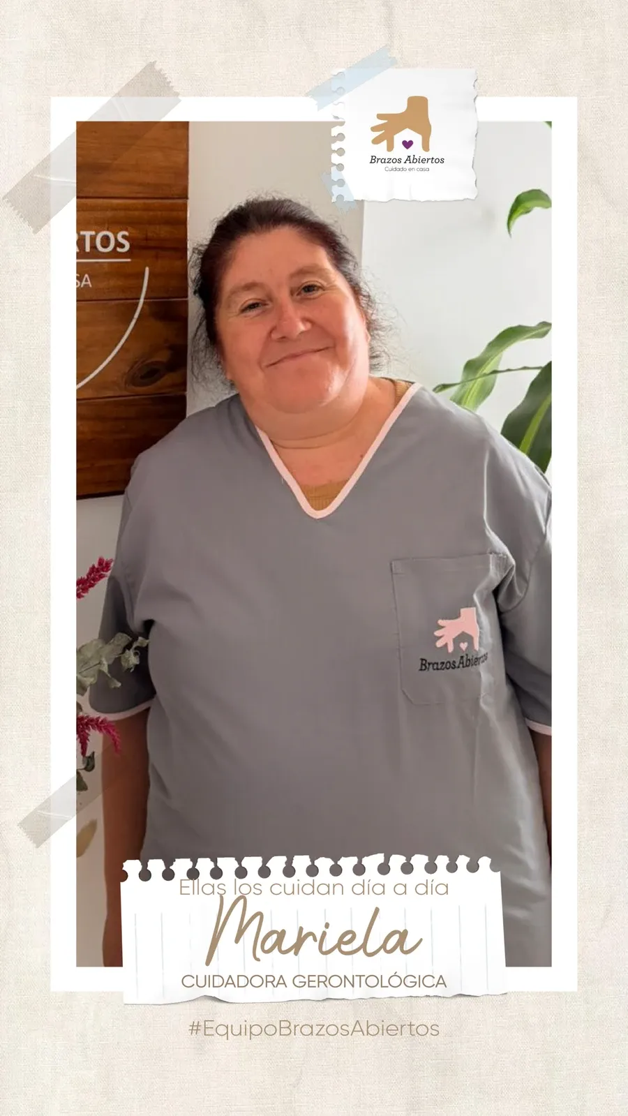 Mariela, cuidadora gerontológica de Brazos Abiertos