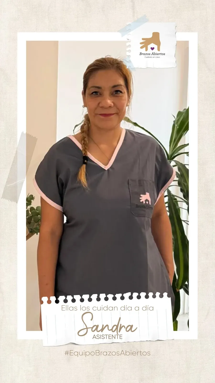Sandra, cuidadora asistente de Brazos Abiertos