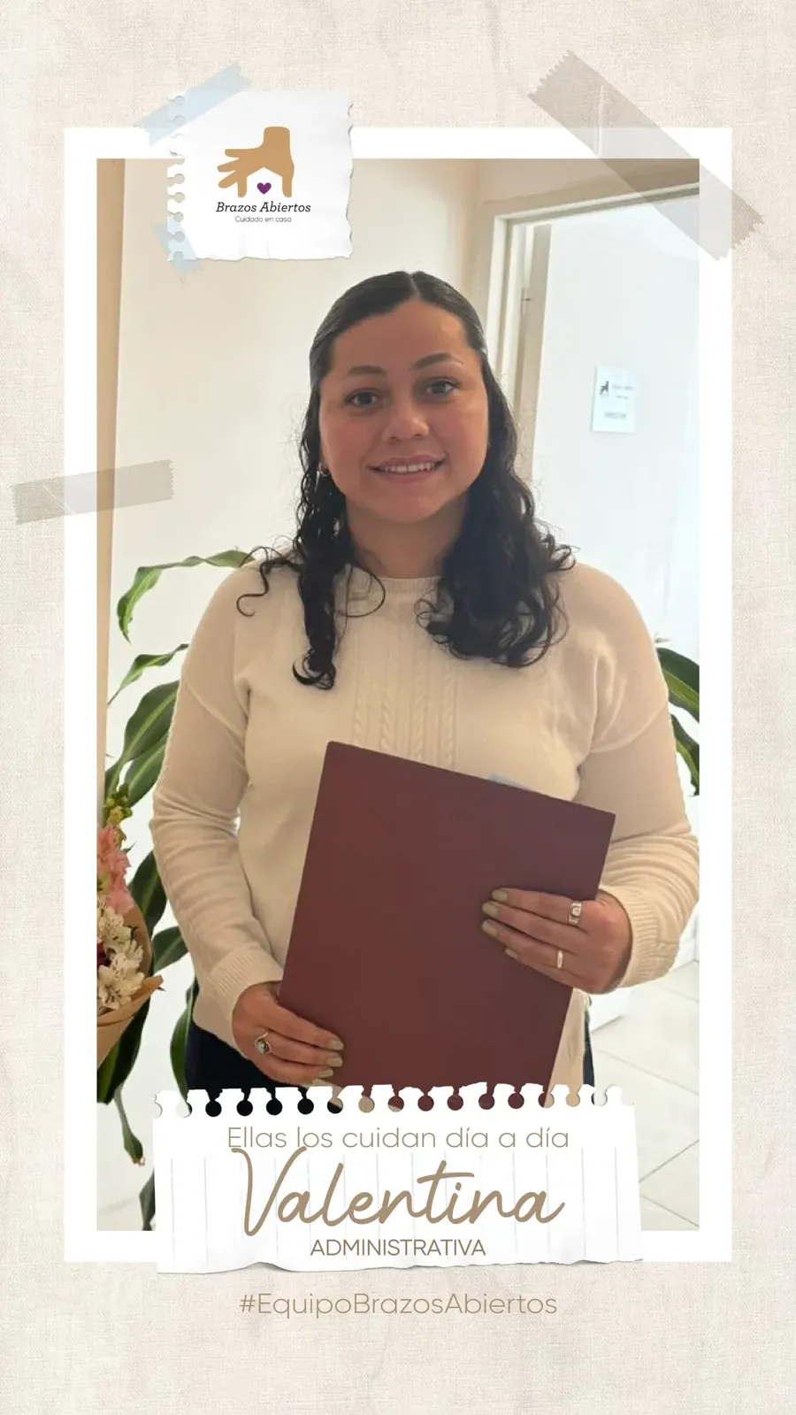 Valentina, del área administrativa de Brazos Abiertos